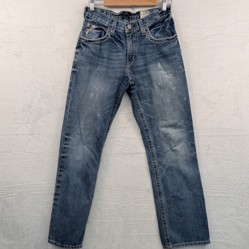 Ariat M4 Jeans Men's 30x34 Blue Low Rise Bootcut Western Cowboy Rugged Outdoor
